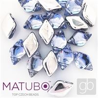 GEMDUO Matubo 8 x 5 mm Modrá + stříbrná S11C26901